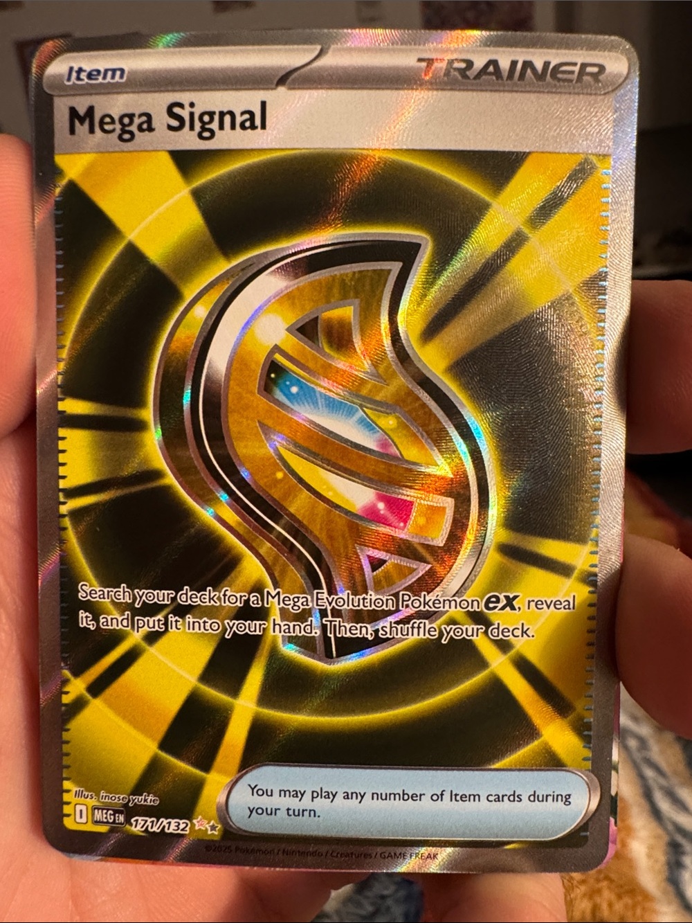 Mega Signal Pokémon Trainer Card - Yellow Holo